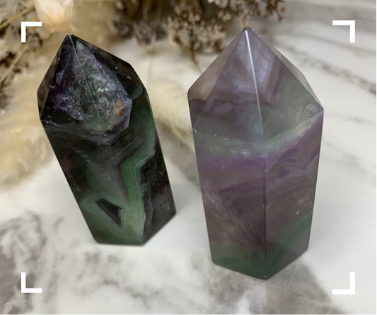 Rainbow Fluorite Crystal Points