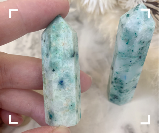 Fynchenite Chrysocolla Crystal Point