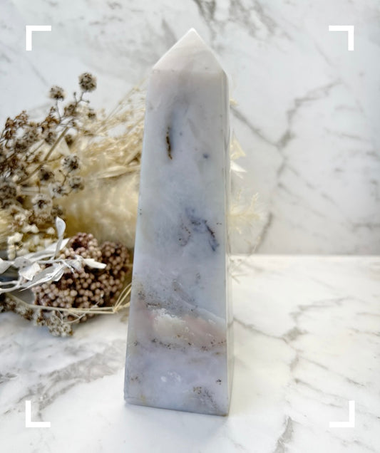 Peruvian Pink Opal Crystal Obelisk