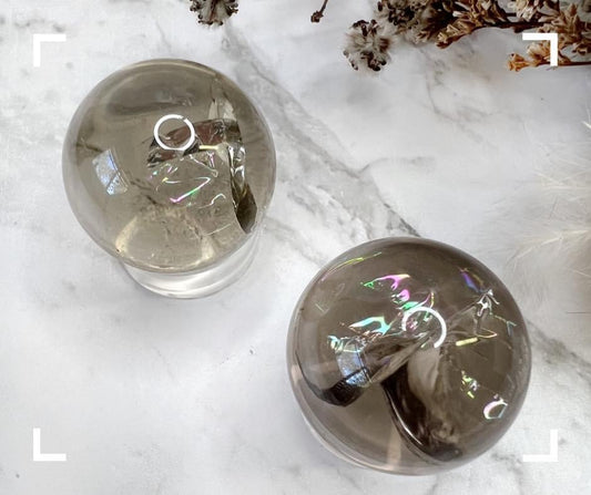 Smokey Quartz Crystal Spheres