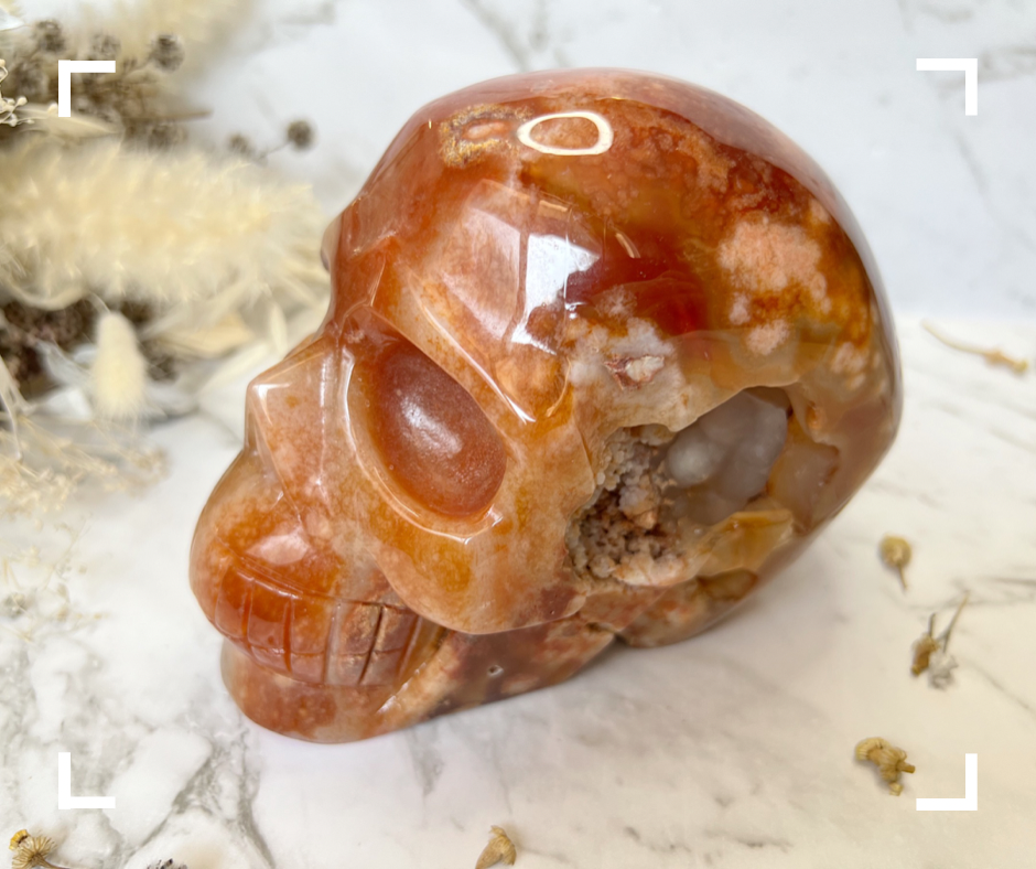 Carnelian Crystal Skull