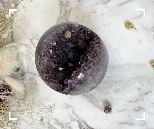 Druzy Amethyst Crystal Sphere