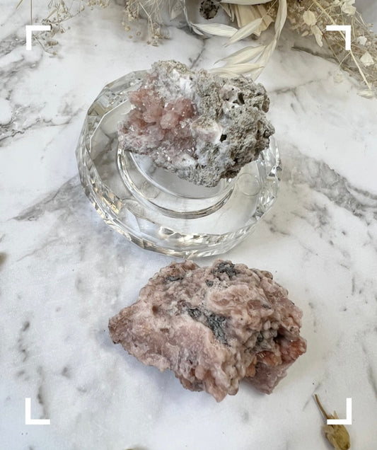 Rare Pink Quartz Raw Crystal Cluster