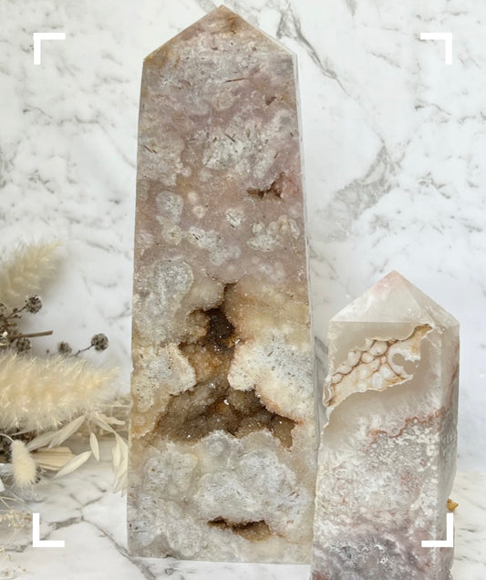 Druzy Pink Amethyst Crystal Obelisk Large