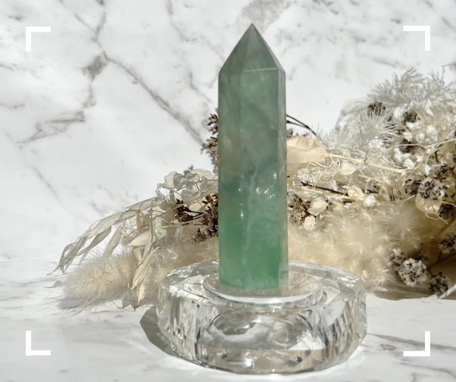 Green Fluorite Crystal Tower