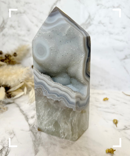 Sugar Druzy Agate CrystalTower