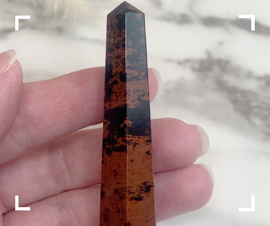 Mahogany Obsidian Crystal Obelisk