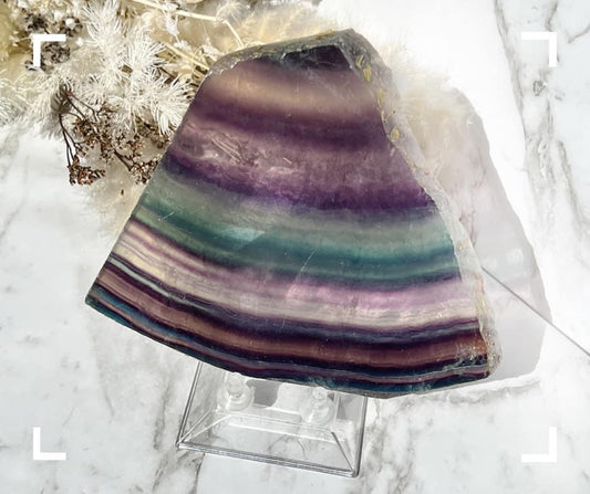 Rainbow Fluorite Crystal Slice