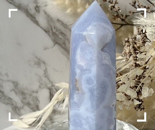 Blue Lace Agate Crystal Tower