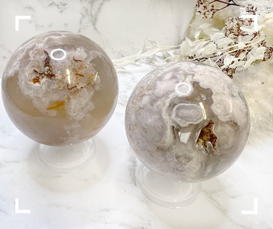 Flower Agate Crystal Sphere