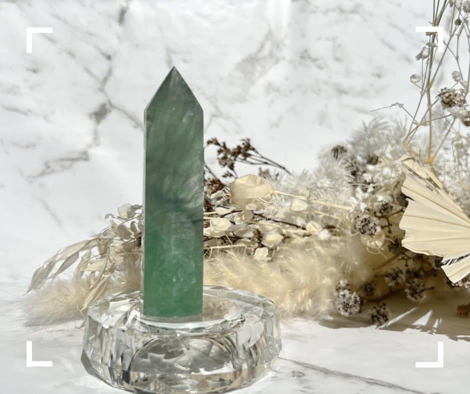 Green Fluorite Crystal Tower