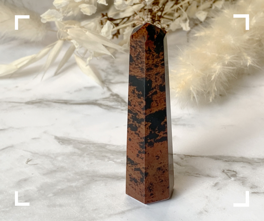 Mahogany Obsidian Crystal Obelisk