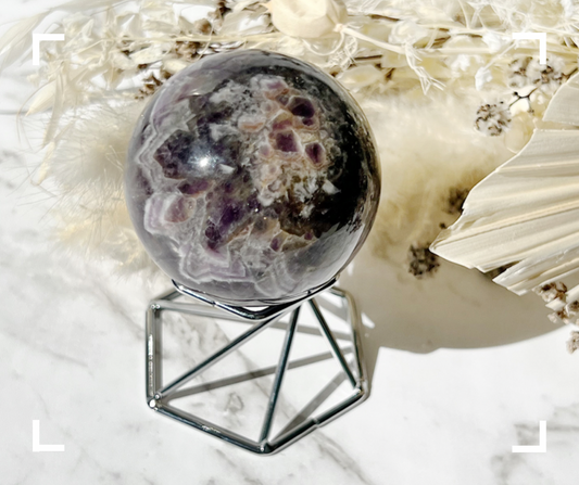 Chevron Amethyst Crystal Sphere